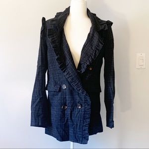 AMUR Black Ruffled Blazer